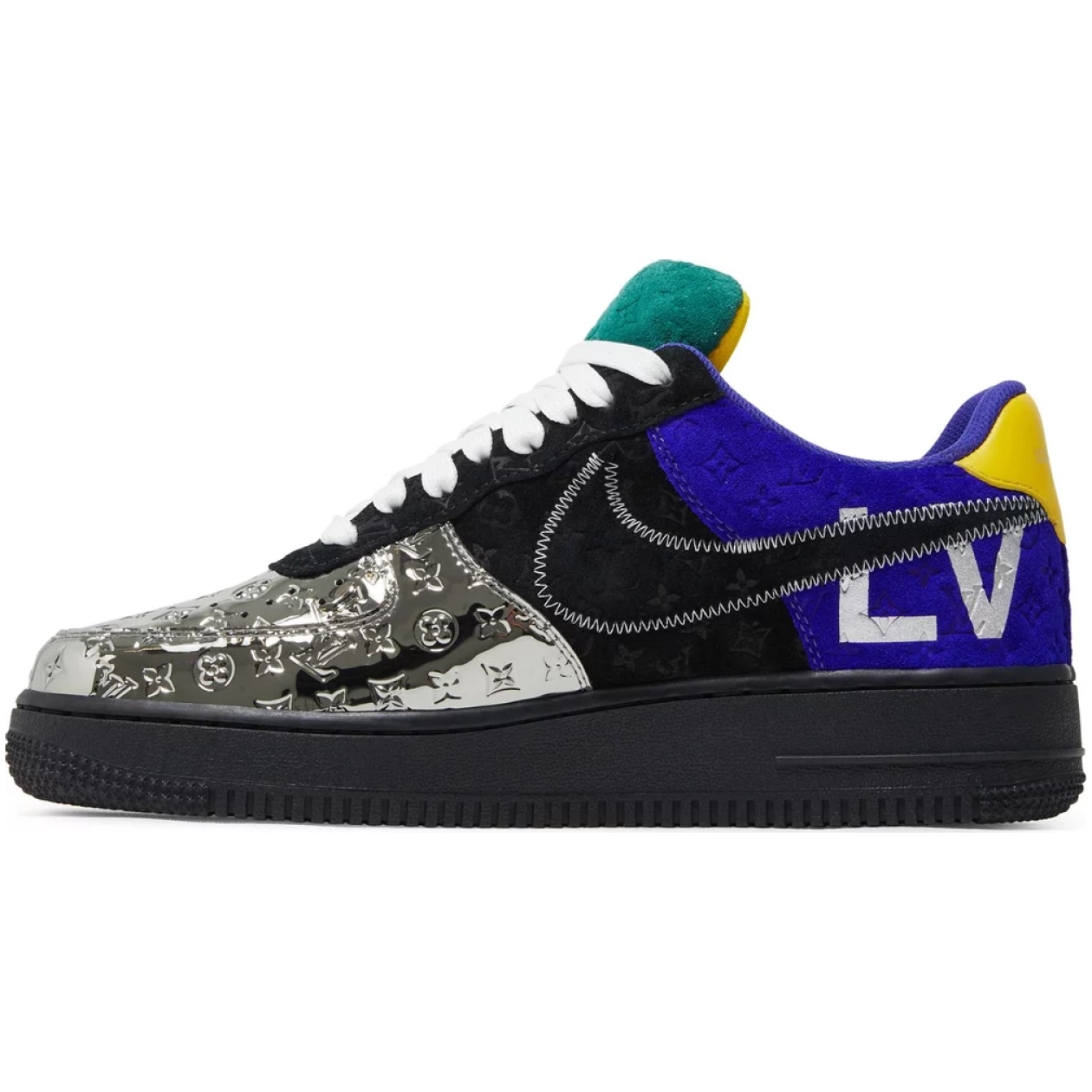 Nike Air Force 1 Niedrig x Louis Vuitton Schwarz Metallisch Silber