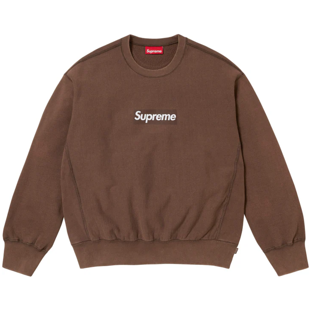 Supreme Washed Box Logo Crewneck Brown