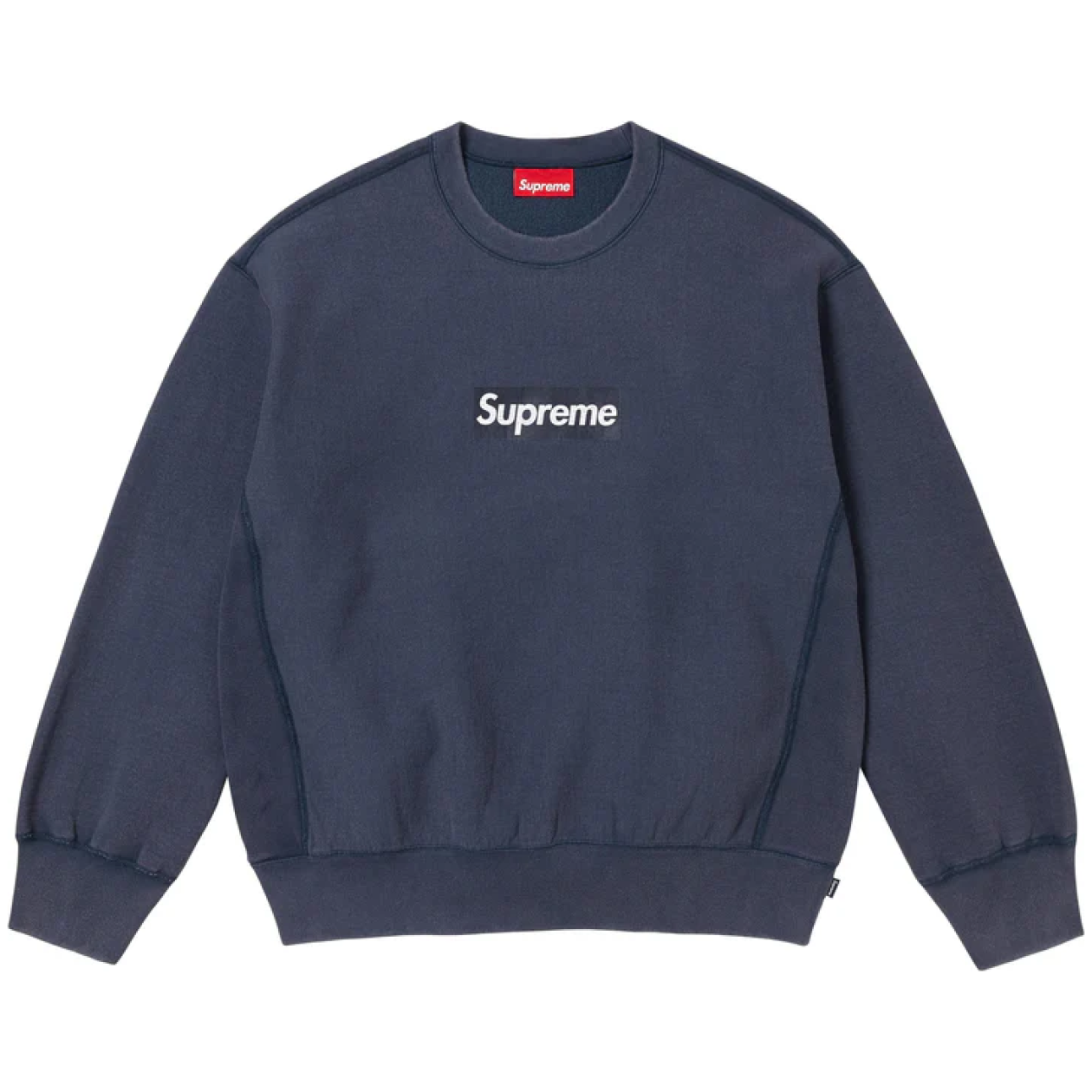 Supreme Washed Box Logo Crewneck Navy