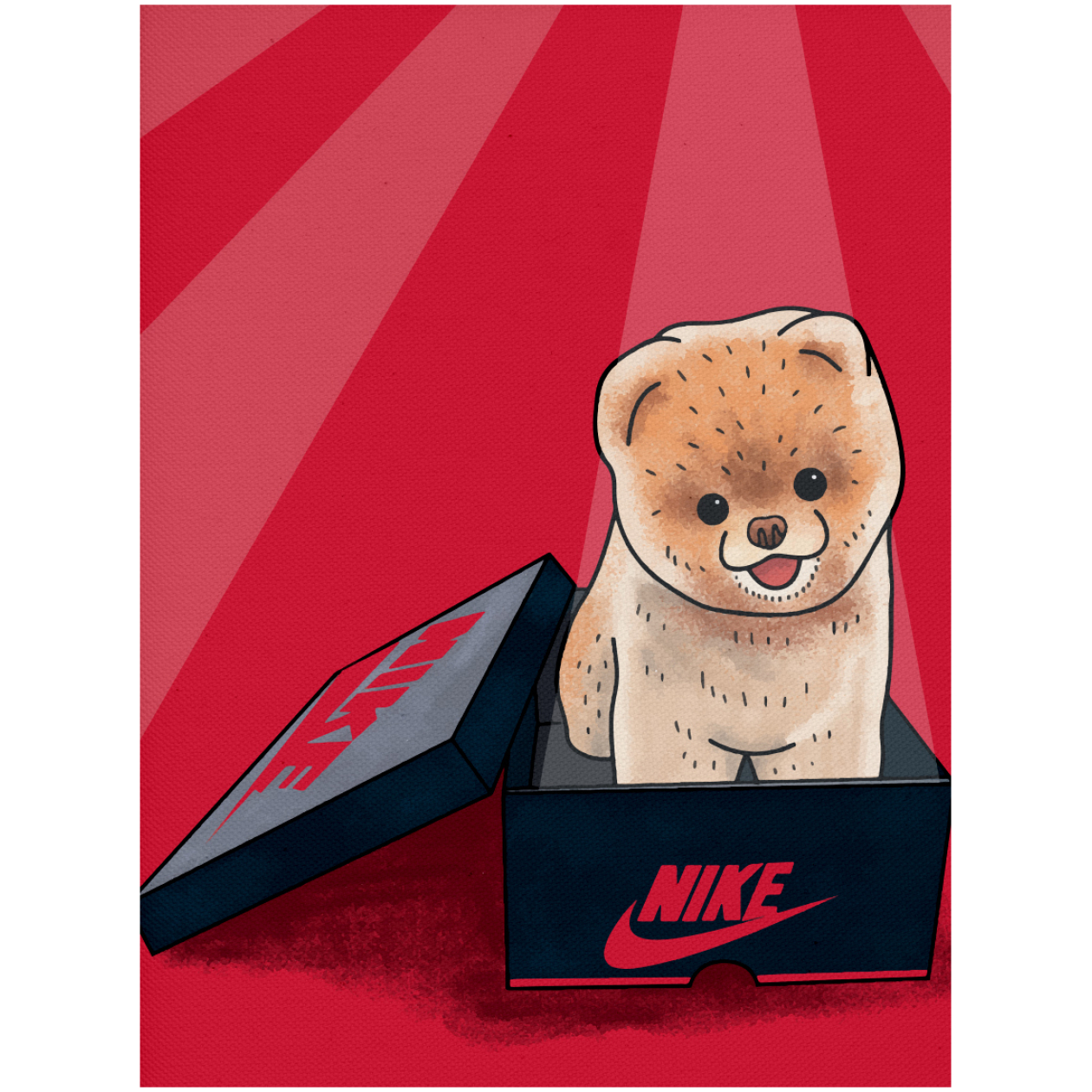 Obraz Puppy in Nike`s Box