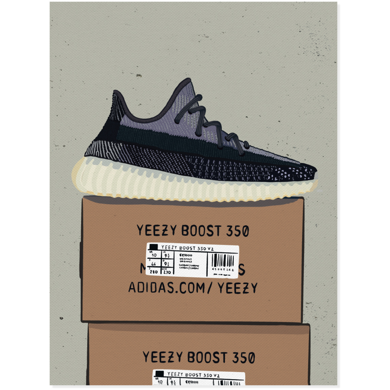 Obraz na płótnie Yeezy Boost 350 v2 Carbon