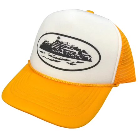 Corteiz Alcatraz White Black Orange Trucker