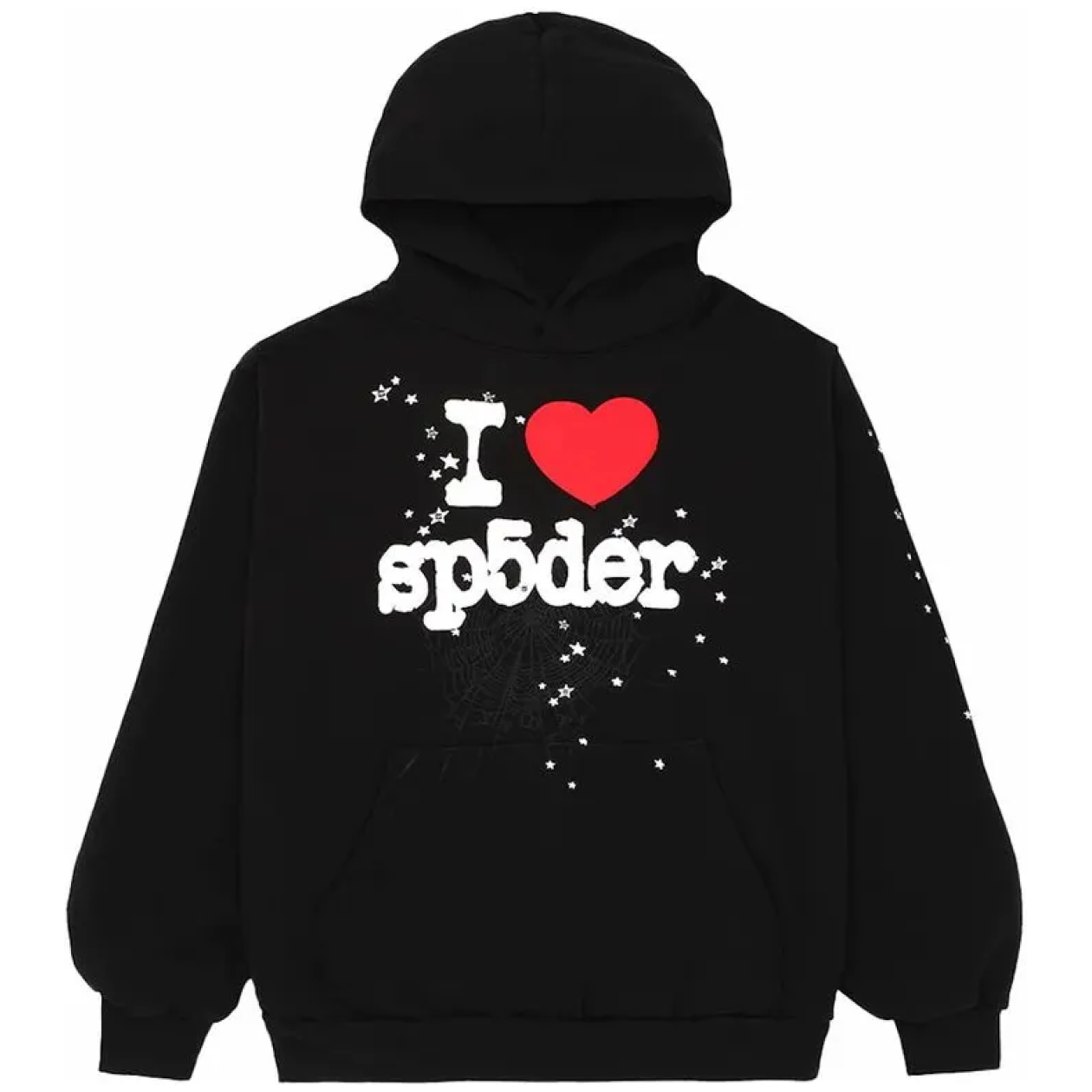 Sp5der I Heart SP5 Hoodie Black